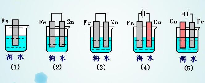 Fe片在不同保護方式下的腐蝕速度 Fe片在不同保護方式下的腐蝕速度